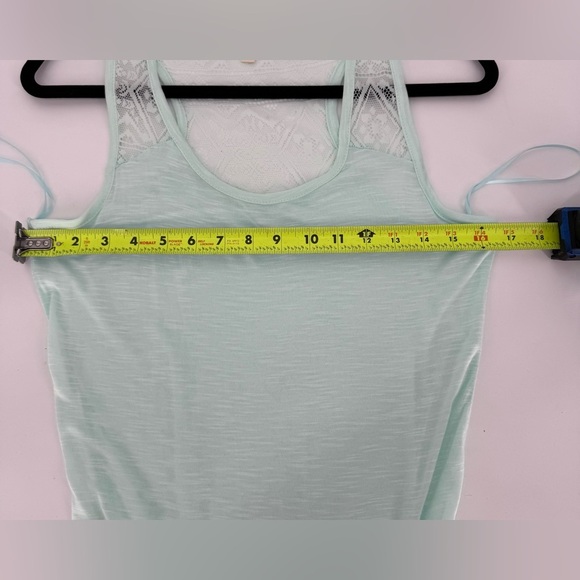 Pink Rose Turquoise Lace Tank Blouse - Picture 5 of 11